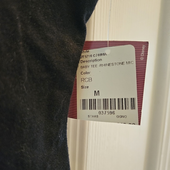 Mickey Mouse Rhinestone Short Sleeve Black Bling T-shirt (NWT) Retro - Picture 5 of 6